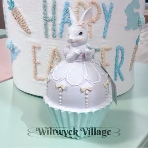 Easter Cupcakes and Cashmere Pastel Bunny Cupcake Figurine